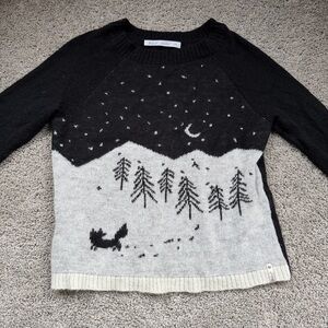 Woolrich Women's Motif Mohair Sweater Black and White Medium